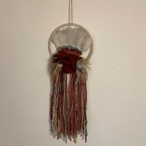 Vintage Handmade macramé dream catcher Wall hanging feathers